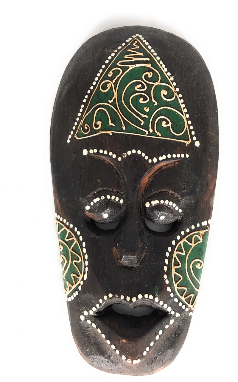 Tribal Tiki Mask 8" Green - Tattoo Primitive Art | #wib370320g Tribal Tiki Mask 8" Green - Tattoo Primitive Art | #wib370320g
